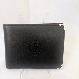 Cartier Black Leather Bi-Fold Wallet